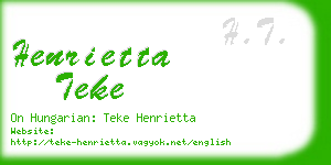 henrietta teke business card